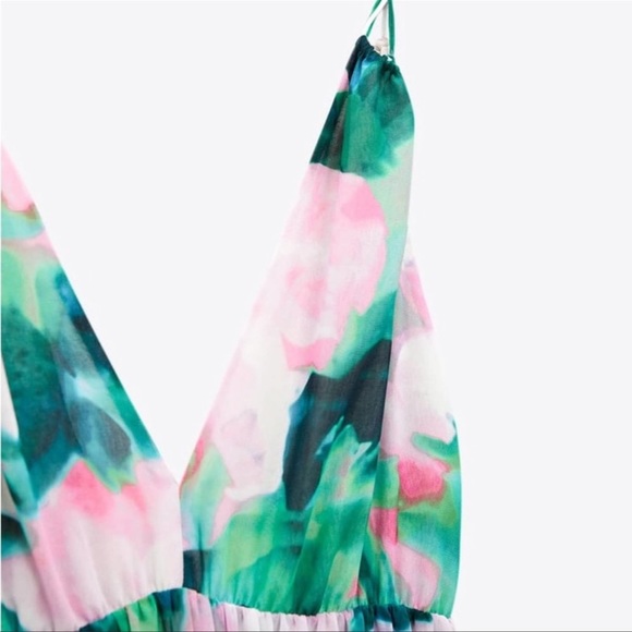 ZARA FLORAL PRINT JUMPSUIT - Picture 10 of 11